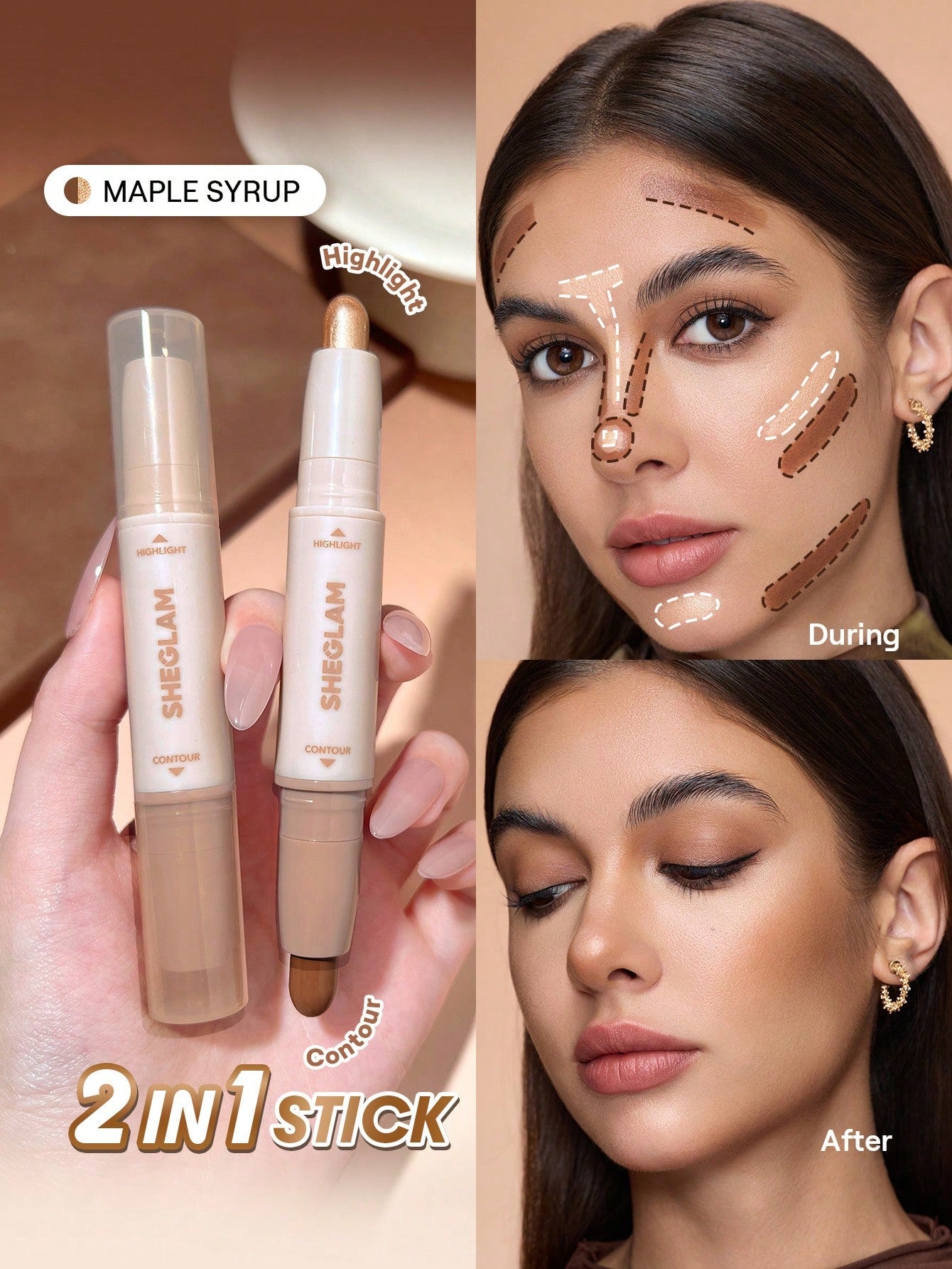شيجلام 2-In-1 Contour و Highlight Stick - الصورة 2
