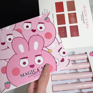 شي إن Magic Casa فراولة Rabbit أحمر شفاه طقم 6 قطع