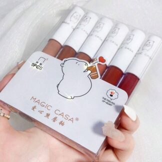 شي إن Magic Casa love Bear أحمر شفاه سائل طقم 6 قطع