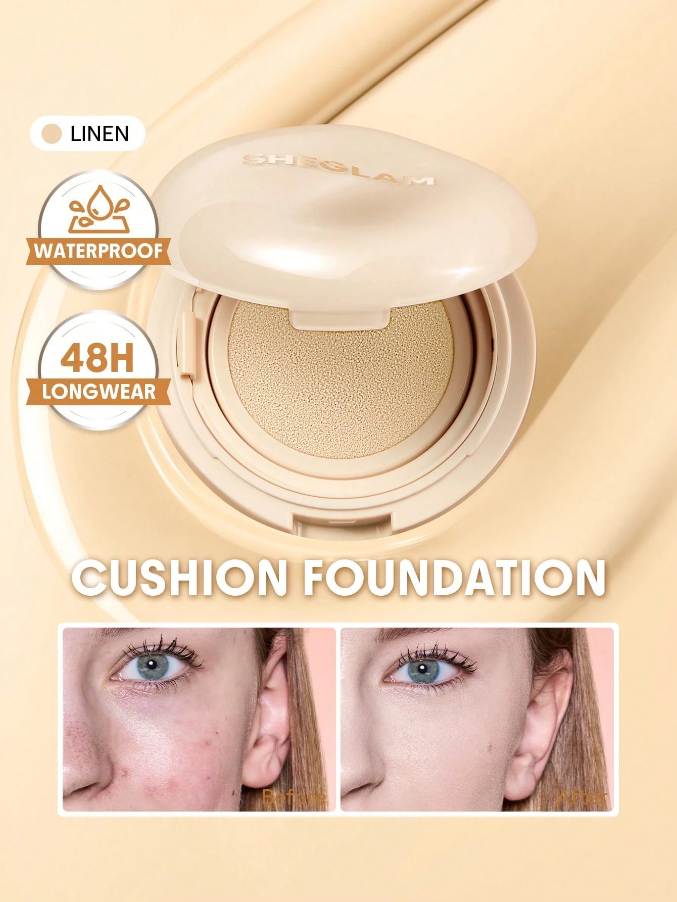 شيجلام Lock و Go Long Lasting Cushion كريم أساس - الصورة 2