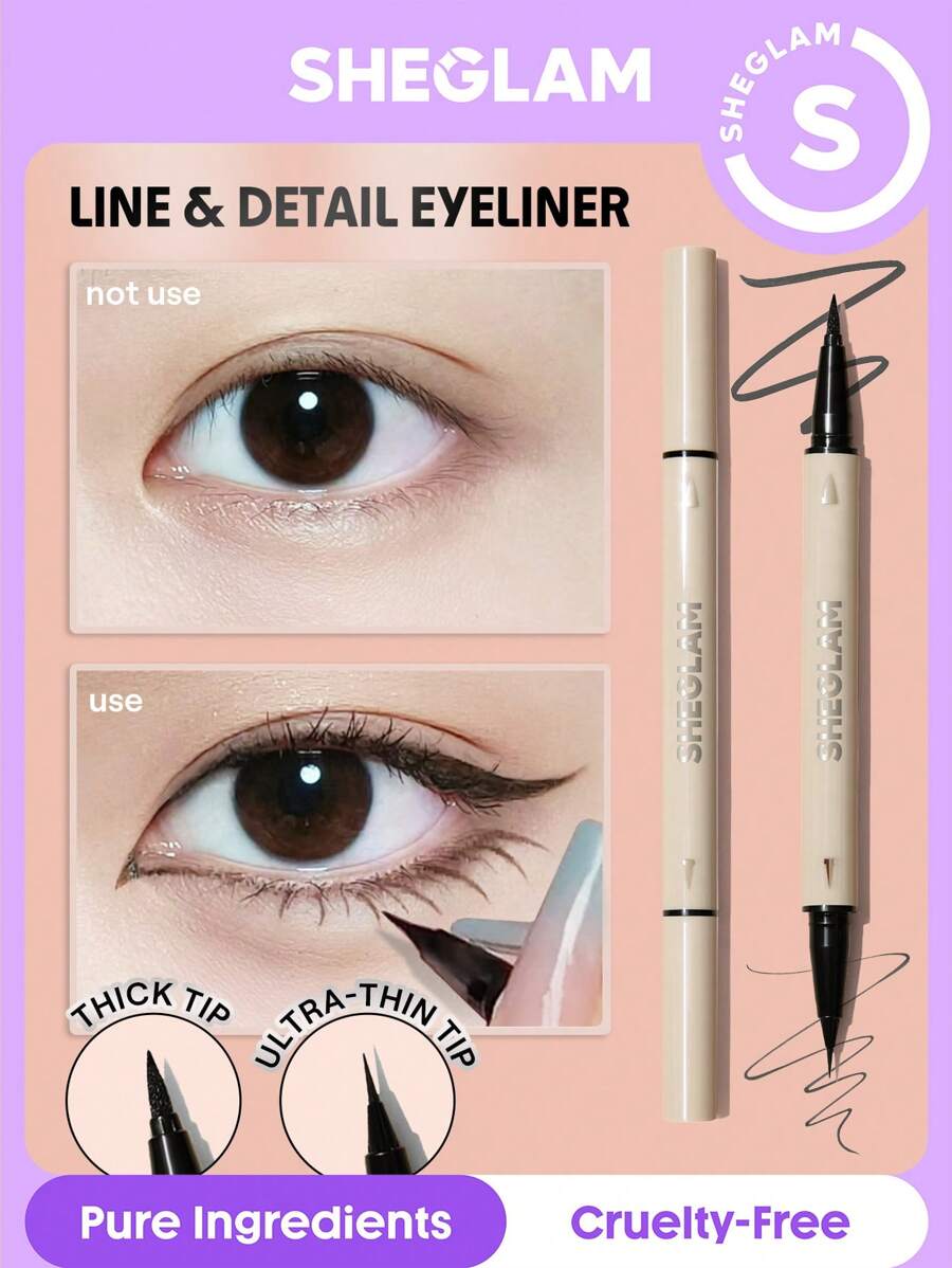  Sheglam Multi-Tasker Line and Detail Eyeliner Pen-Black - الصورة 2