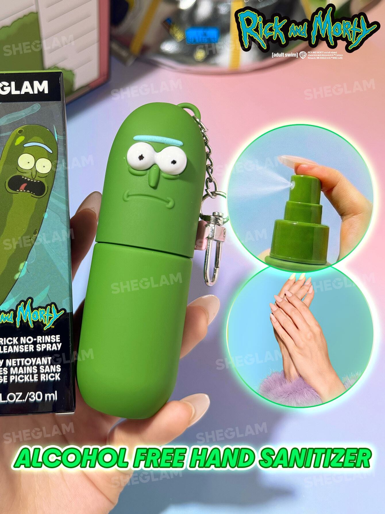 شيجلام Rick و Morty X Pickle Rick No-Rinse Hand غسول بخاخ