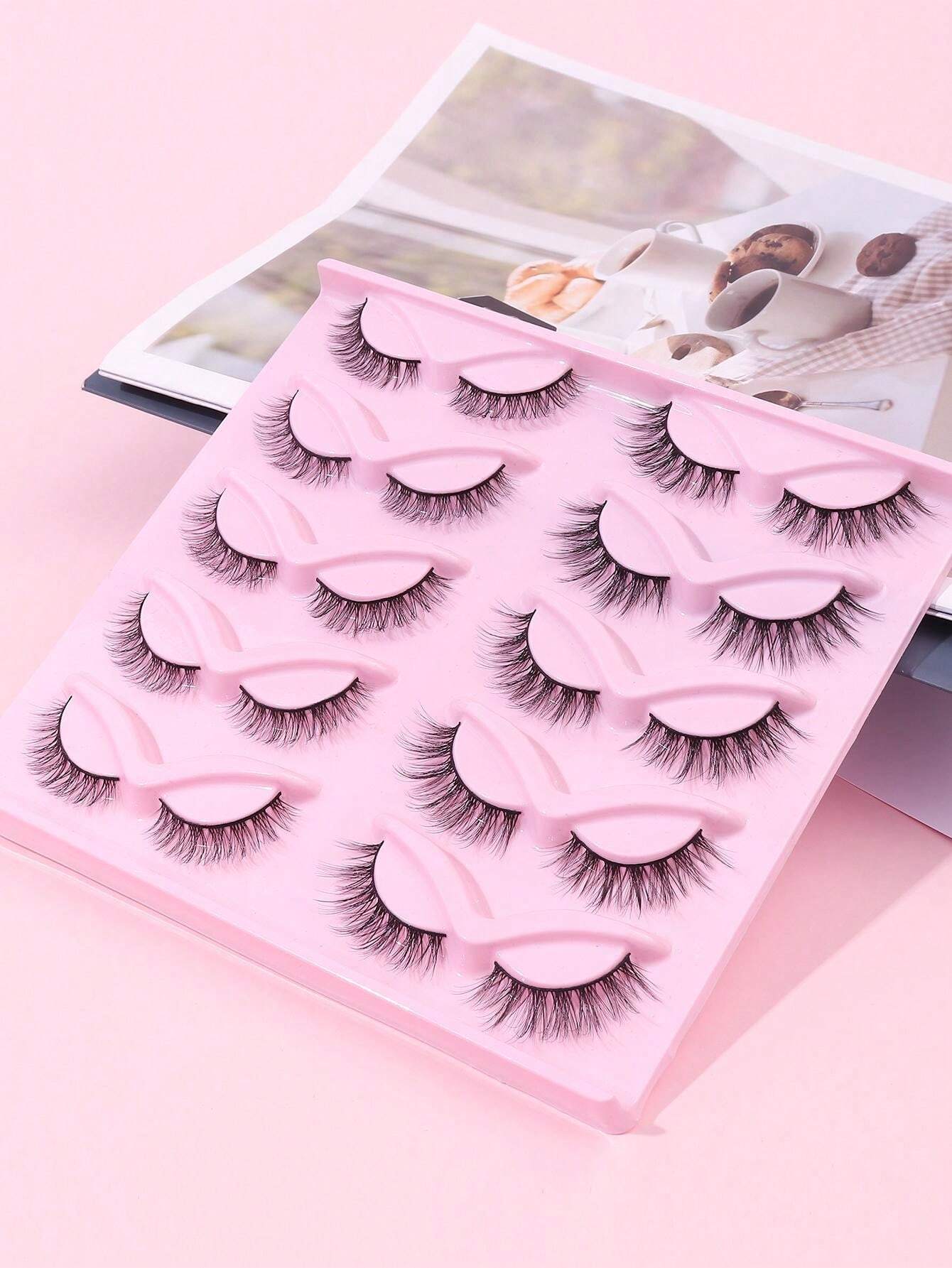 شي إن 10 Pairs Of Mixed Cat Eye رموش