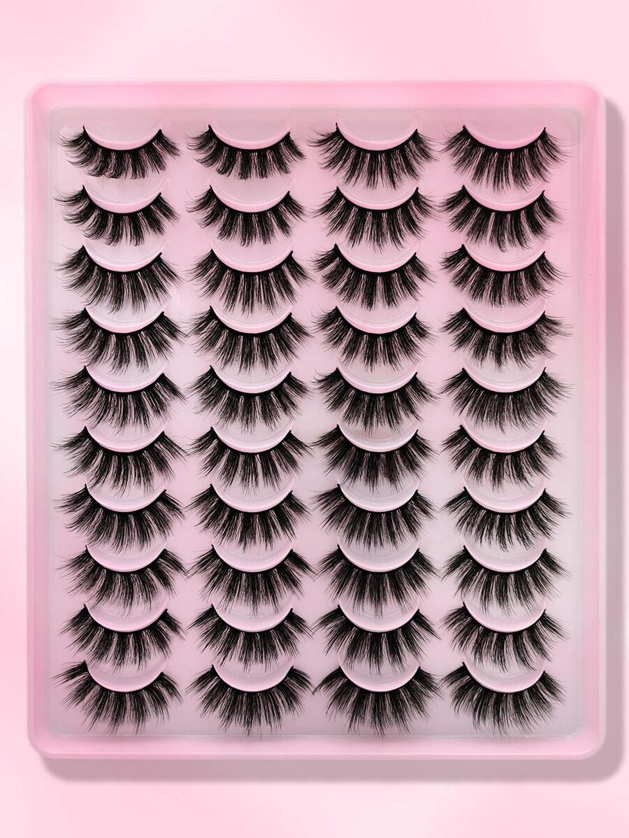 شي إن 20 Pairs Of Natural و Volumized رموش Extra Long