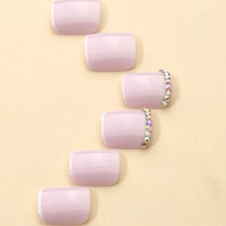 شي إن 24قطع Foot Press False French Nail
