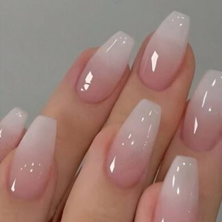 شي إن 24قطع Short Coffin Shape وردي Nail