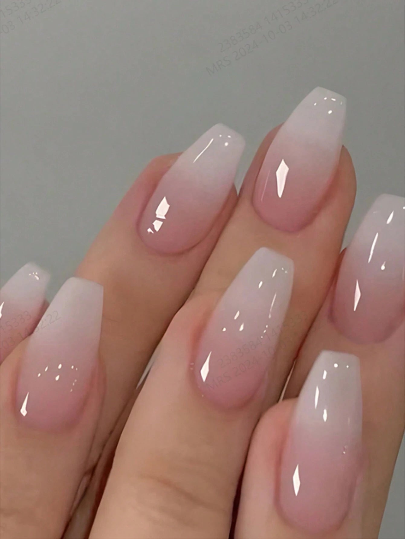 شي إن 24قطع Short Coffin Shape وردي Nail