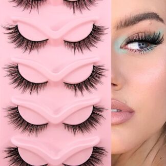 شي إن 5 Pairs رموش Cat Eye Look رموش Volumized