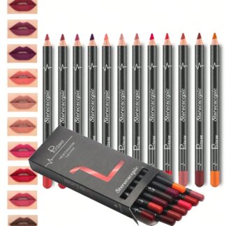 شي إن مقاوم للماء Lipliner 12قطع مطفي قلم طقم