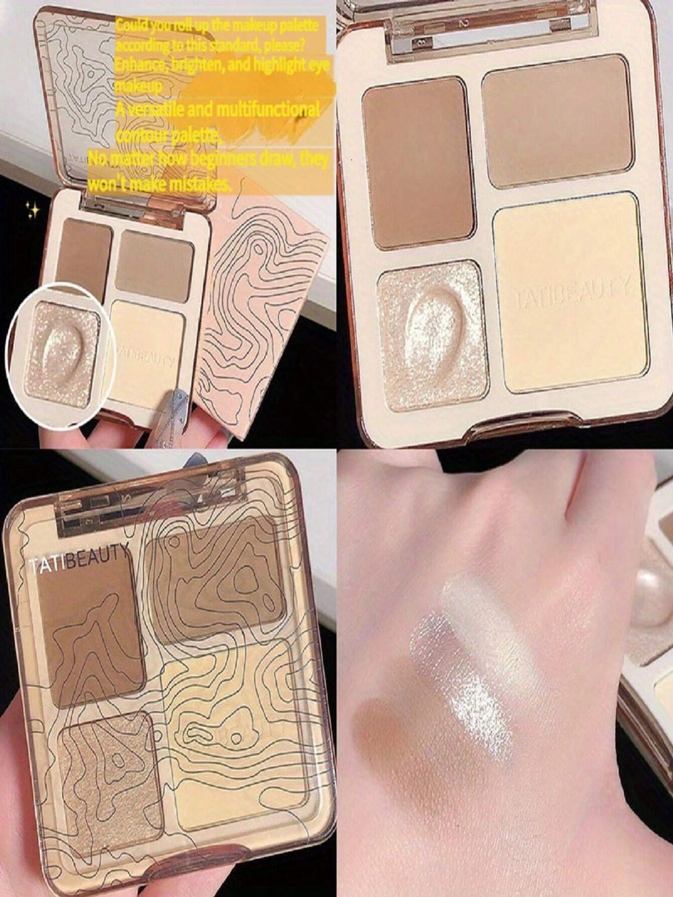 شي إن Tatibeauty Face Contour باليت مقاوم للماء 4-Color 805 - الصورة 9