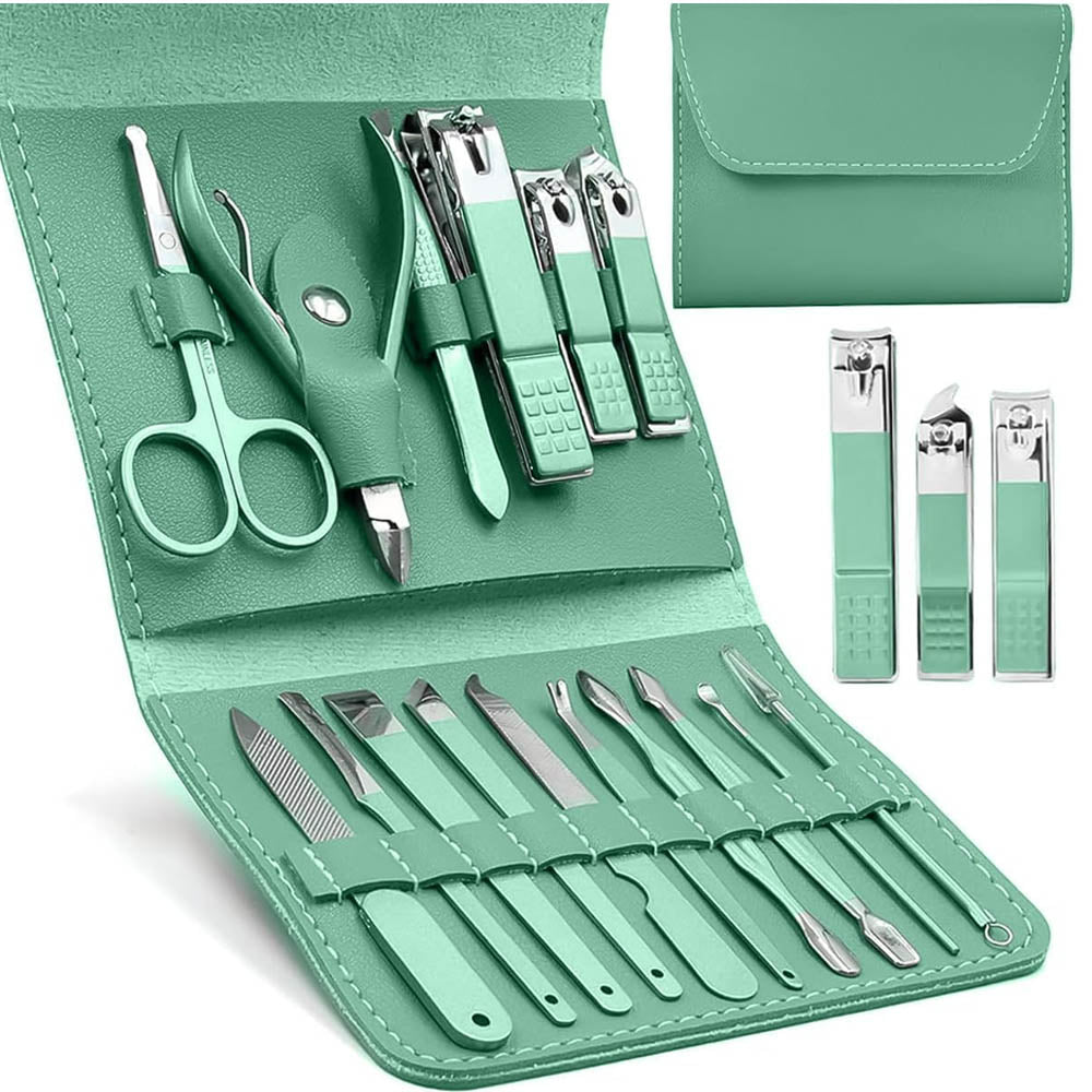 أبو يوسف 16 قطعة Manicure Pedicure Nail Care طقم - الصورة 3