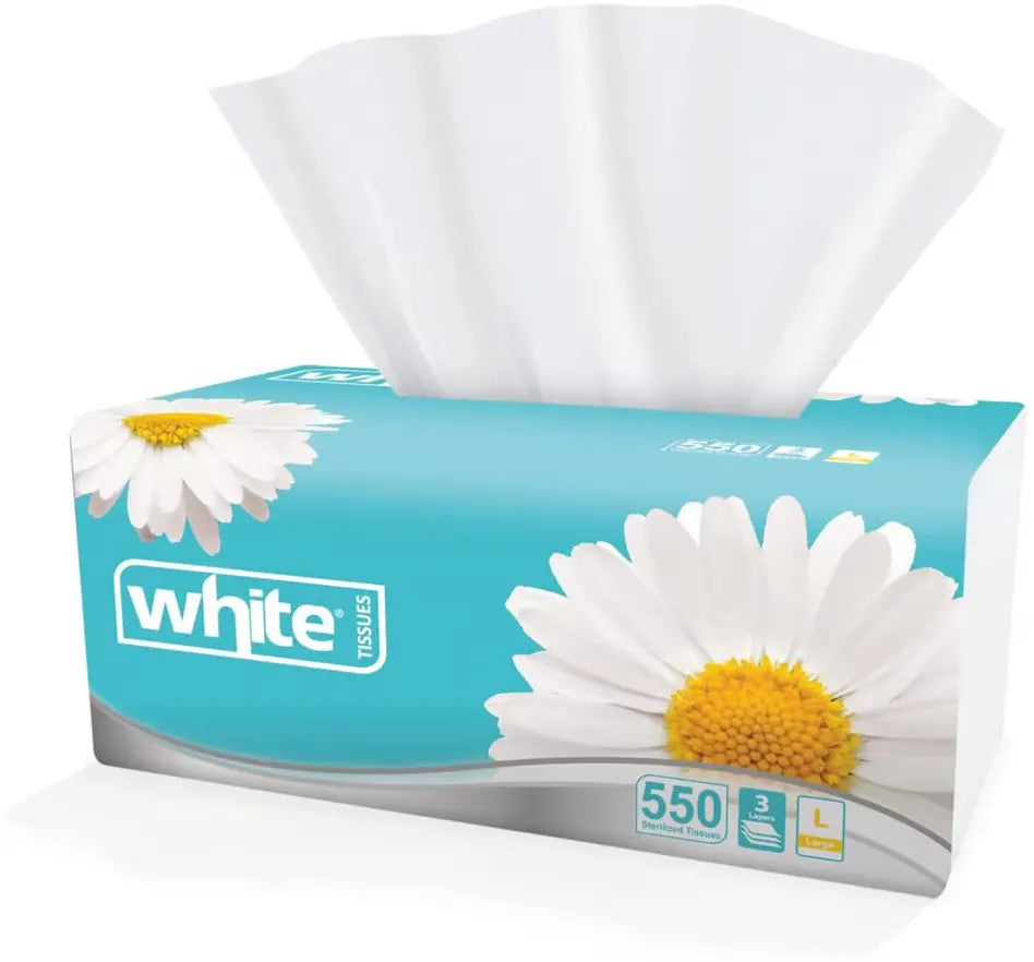 أبيض 550 قطع Facial Tissue طقم