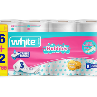 أبيض Toilet Tissue 6+2 Rolls