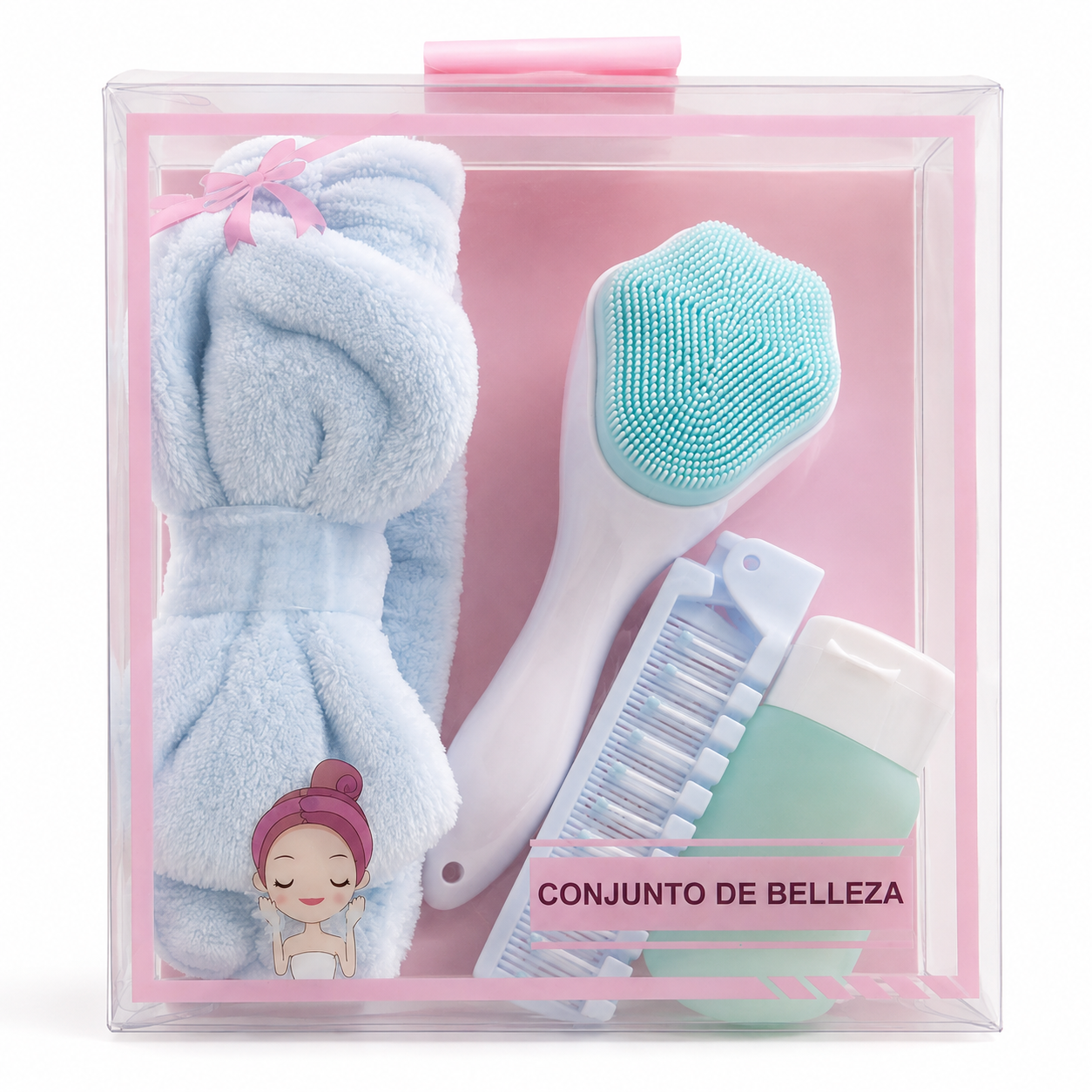 Colorsix وردي Facial منظف و Skincare Beauty طقم مع Headband - الصورة 2