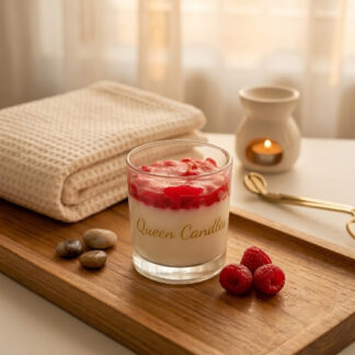 Raspberry Dessert شمعة في كأس زجاجي