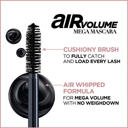 شي إن لوريال Paris Air Volume Mega ماسكارا - أسود - الصورة 5
