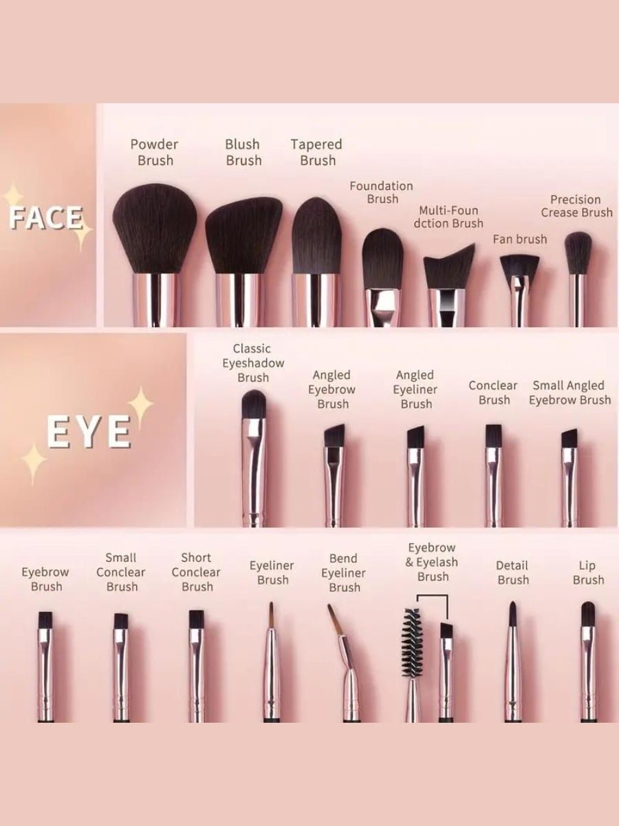 Maange Luxury Professional Makeup Brush Set 21 Pieces - Black - الصورة 4
