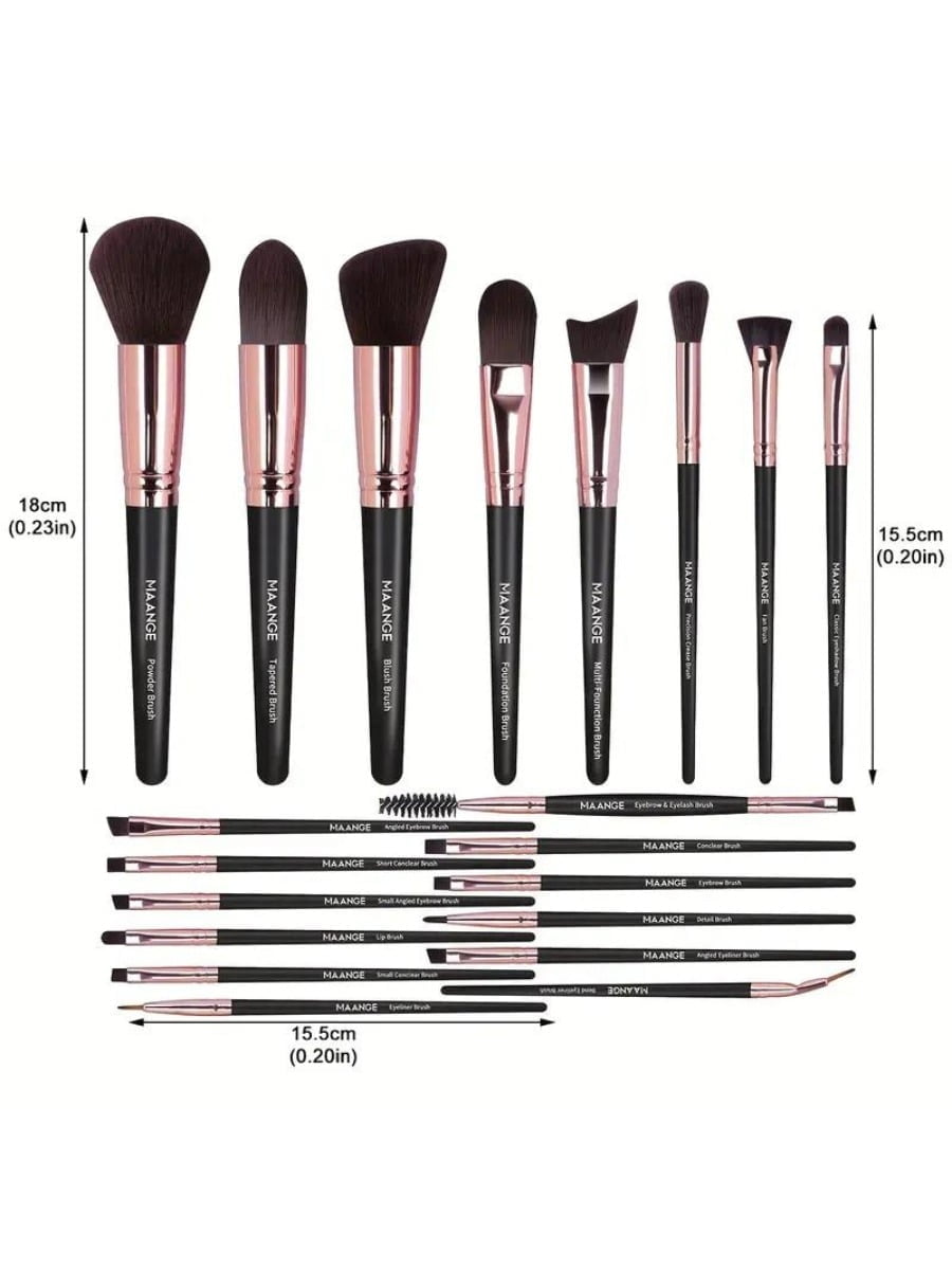 Maange Luxury Professional Makeup Brush Set 21 Pieces - Black - الصورة 5