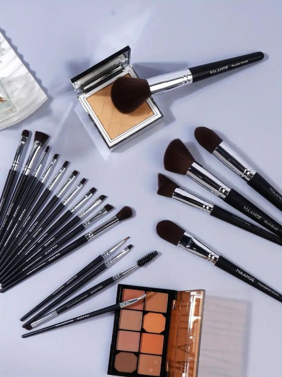 Maange Luxury Professional Makeup Brush Set 21 Pieces - Black - الصورة 2