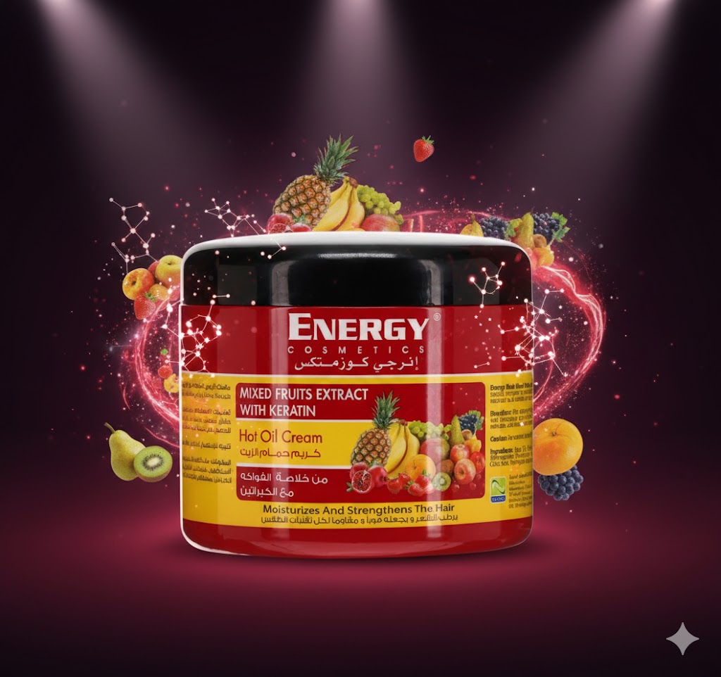 Energy Cosmetics Hot زيت كريم-Mixed Fruits مع كيراتين 500مل
